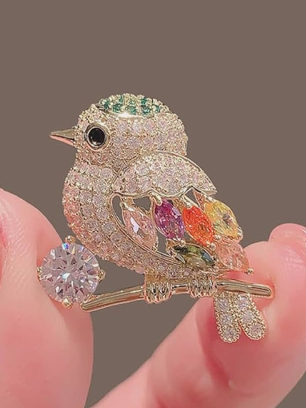 Vintage style Magpie Bird Brooches Crystal Rhinestone Brooch (NWT)